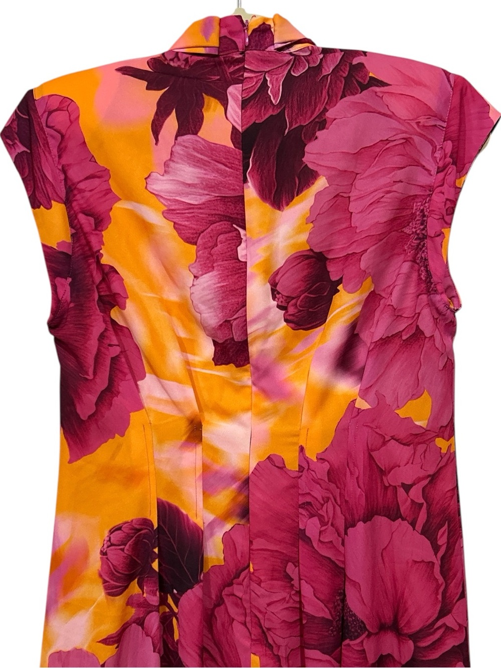 NWT Karen Millen Bold Abstract Floral Tie Neck All Occassion Summer Midi Dress 6 - Picture 11 of 13